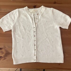 Sezane Cream Cardigan Sweater